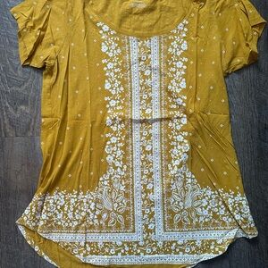 Lucky Brand Women's Mustard Floral Top